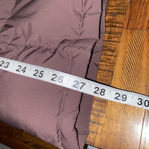 L.L. Bean goose Down brown jacket zipper snap front closure  Blue lining Large - Picture 14 of 16